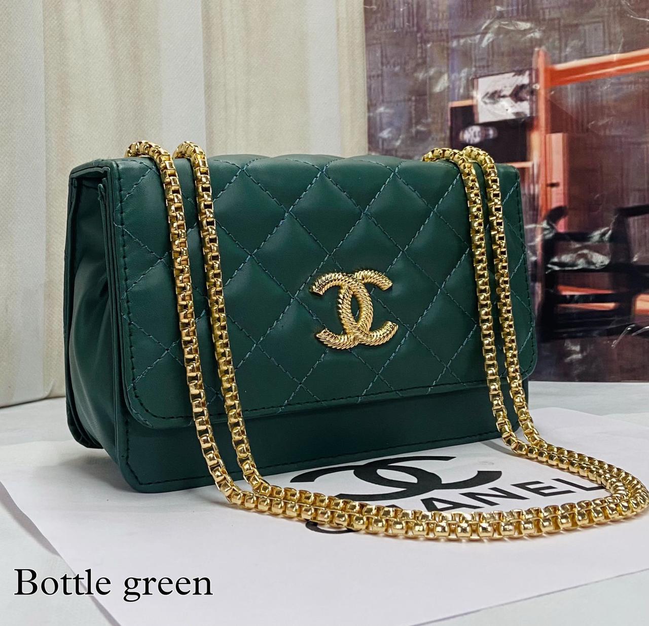 Ethereal Elegance: Chain-Handle Sling Bag with Front Embroidery